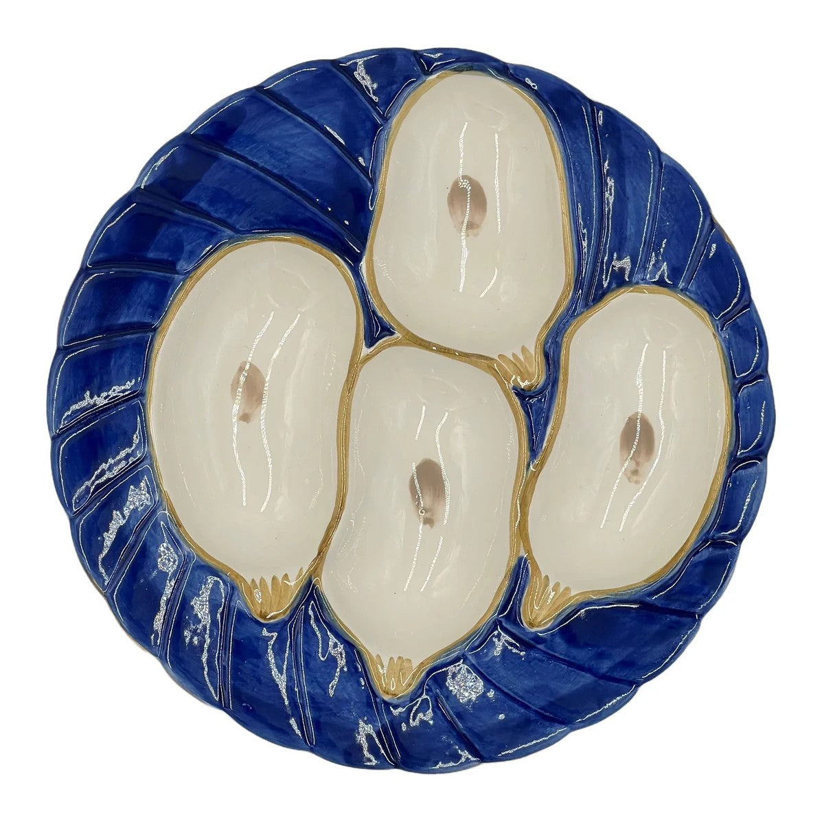 Cobalt with Gold Detailing Oyster Plate