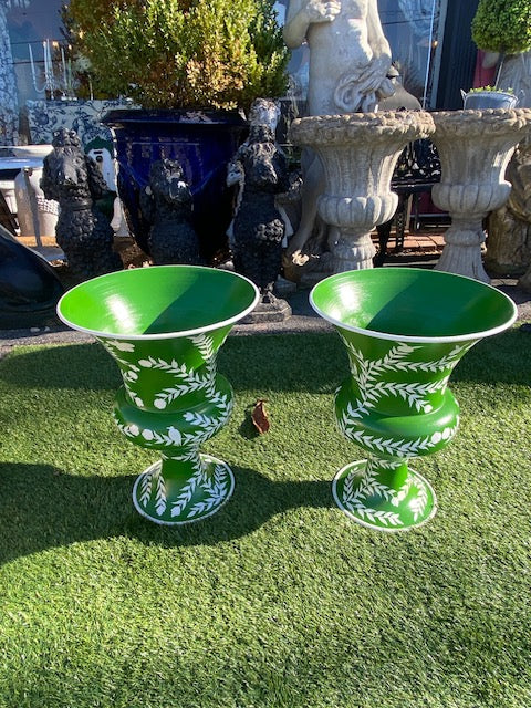 Chinoiserie  Tole Urn  &  Pedestal