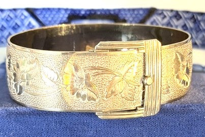 Antique Gold Filled Belt Buckle Bangle Bracelet