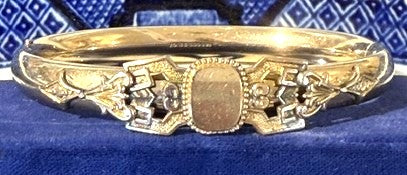 Antique 1907 Edwardian Austin & Stone Gold Filled Bangle Bracelet