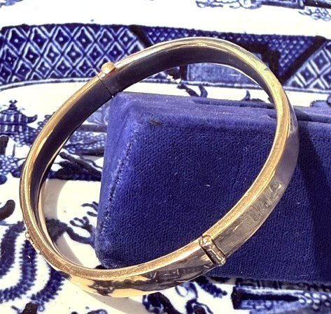 Vintage Gold Filled Leaf Bangle Bracelet