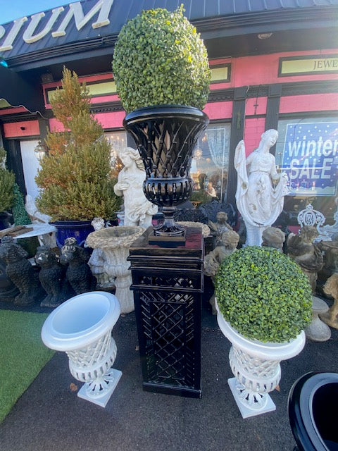 Fretwork Urn & Pedestal