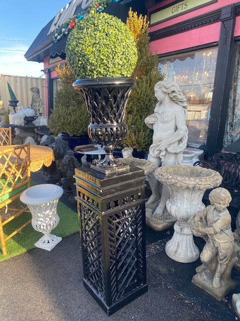 Fretwork Urn & Pedestal