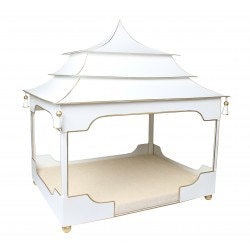 Chinoiserie Pagoda Style metal Dog Cat Bed