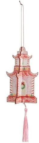 Darling 5" Pagoda Chinoiserie Ornament with Tassel