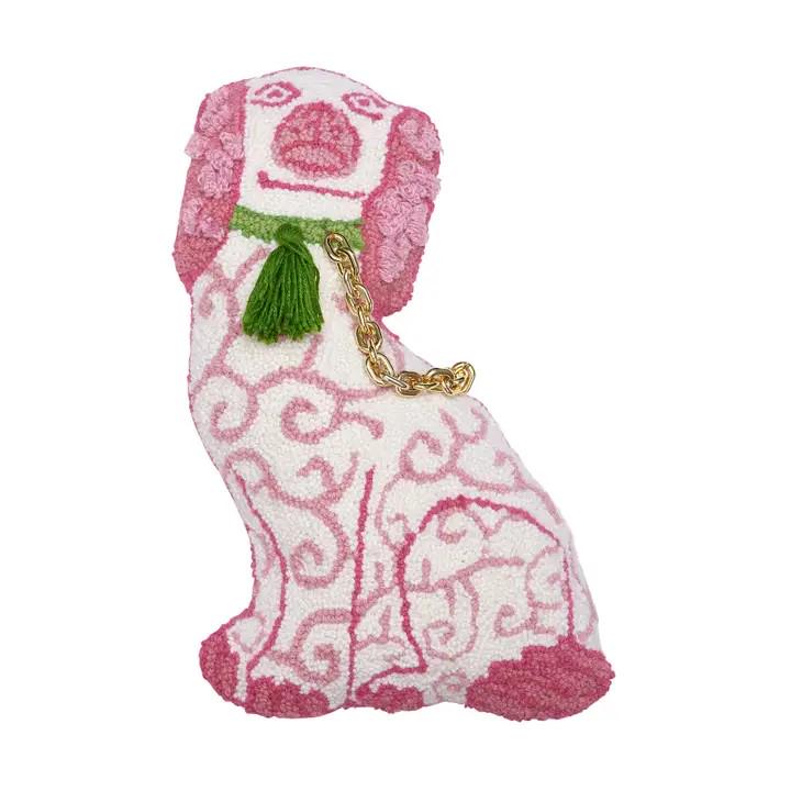 Shaped Chinoiserie Staffordshire Dog Pillow