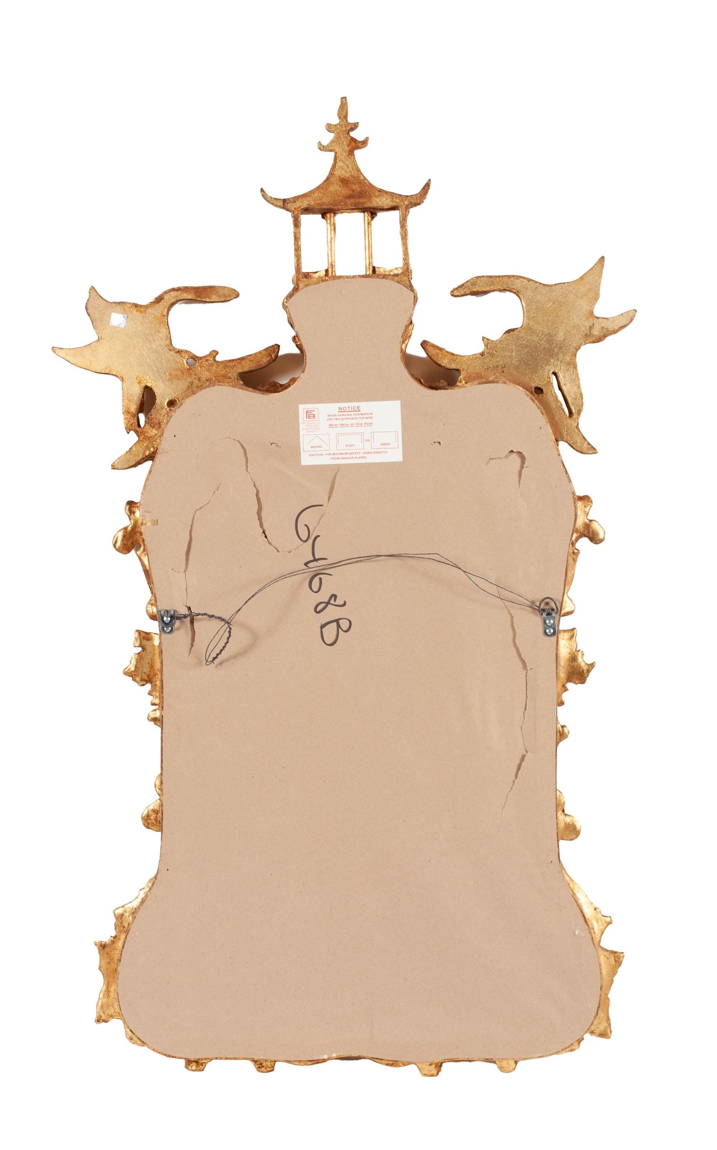Gorgeous Pair Chinoiserie Pagoda Gilt Mirrors
