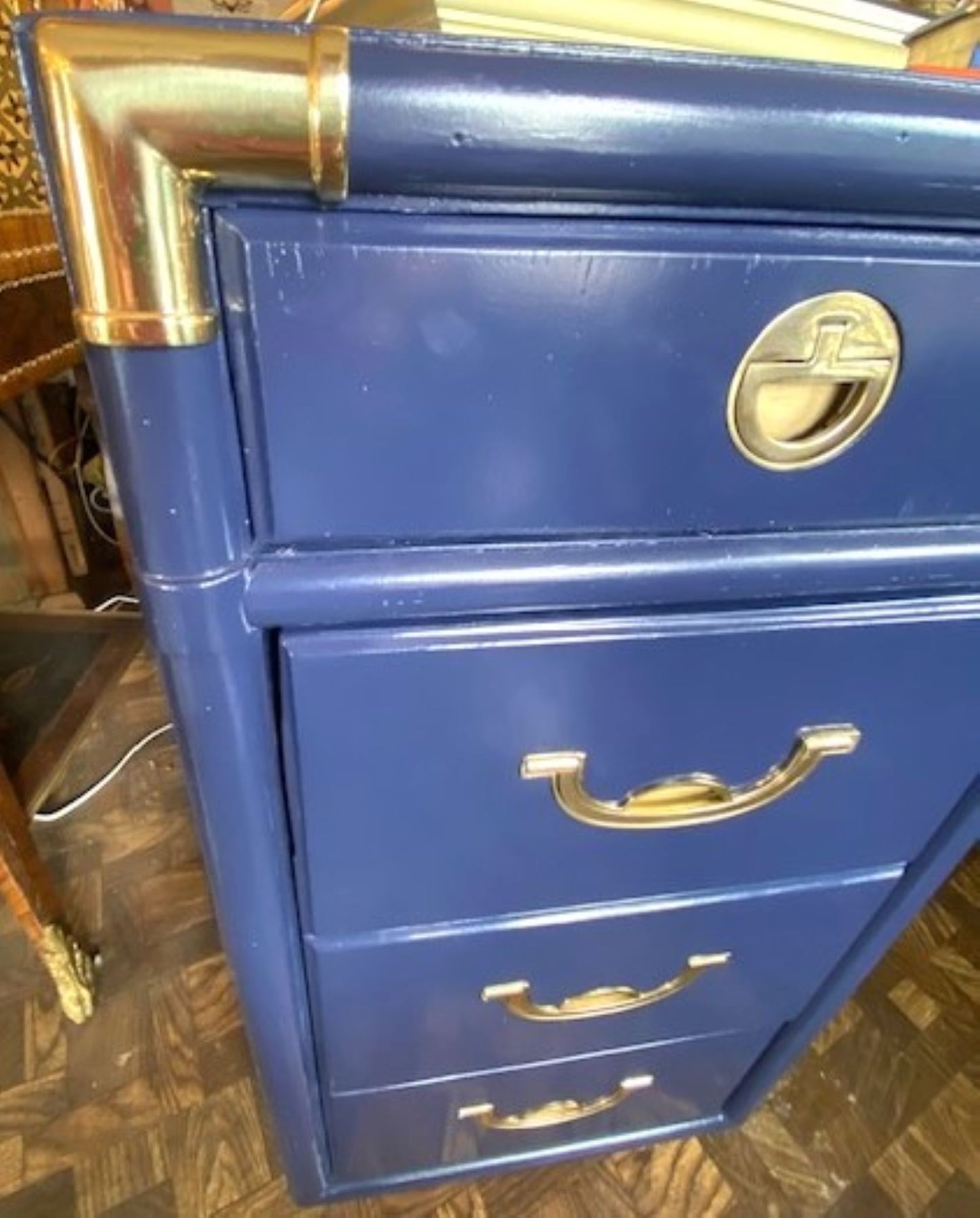 Vintage Lacquered Campaign Desk