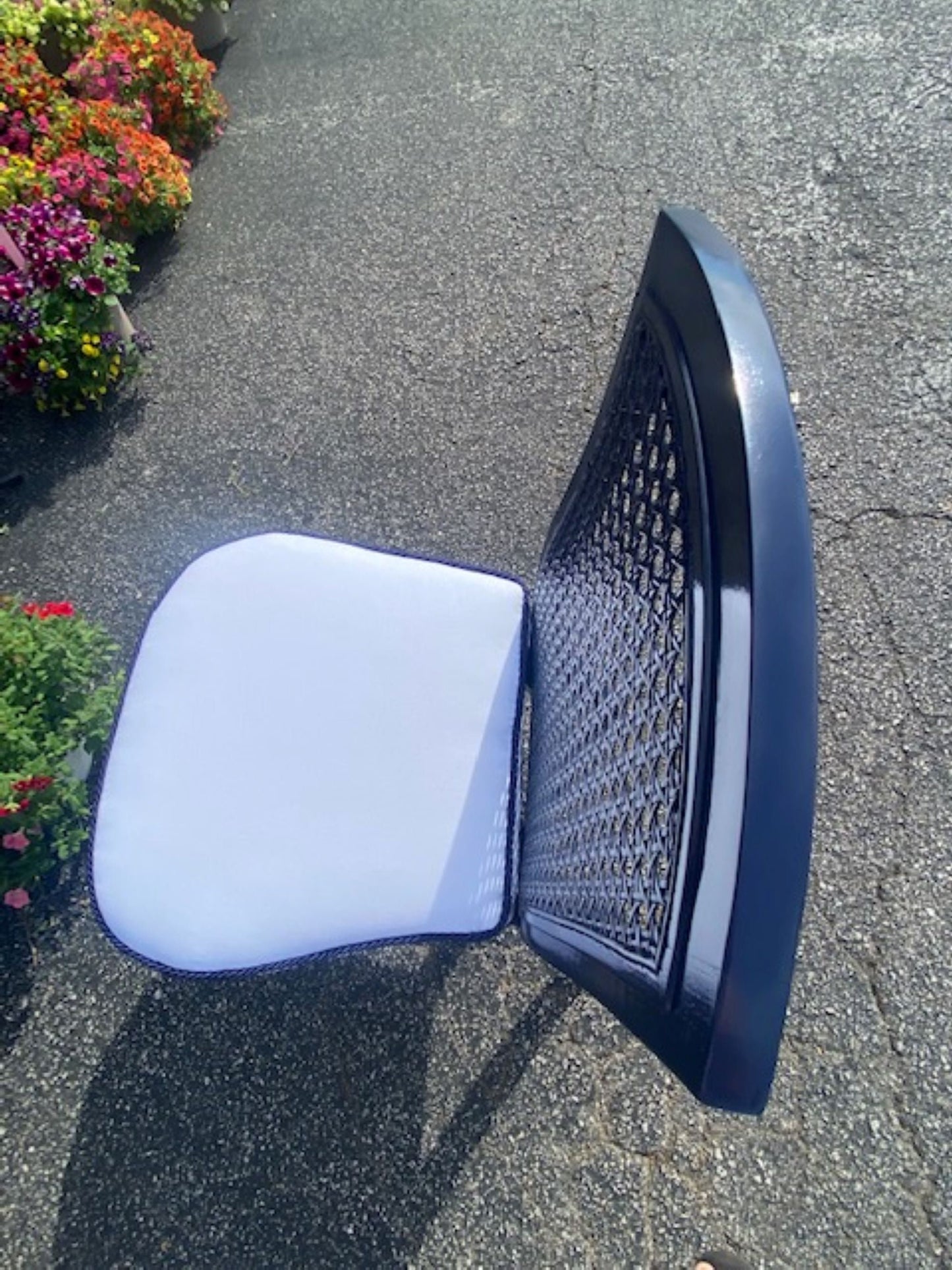 Beautiful Vintage Lacquered Caned Back Side Chair