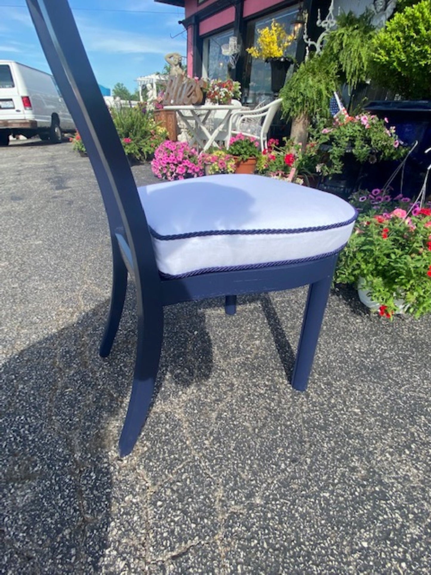 Beautiful Vintage Lacquered Caned Back Side Chair