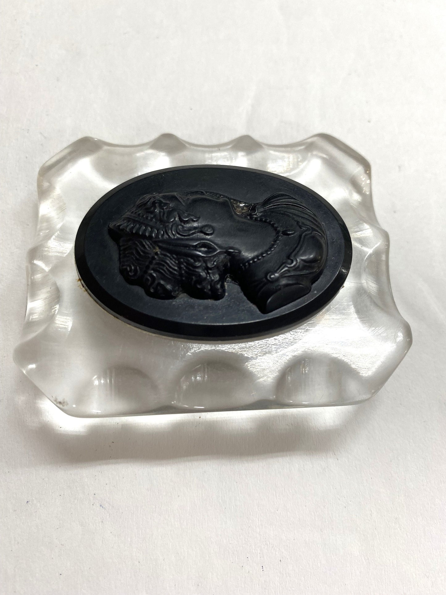 Antique "Mourning Brooch"Real Whitby Jet Cameo