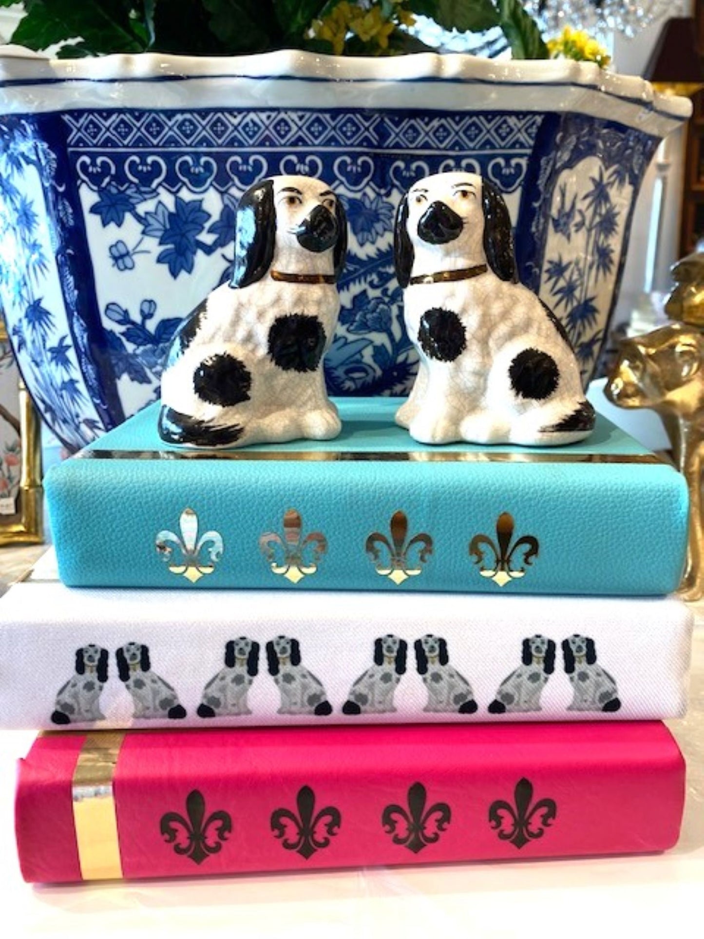 Vintage Staffordshire Dogs Black White
