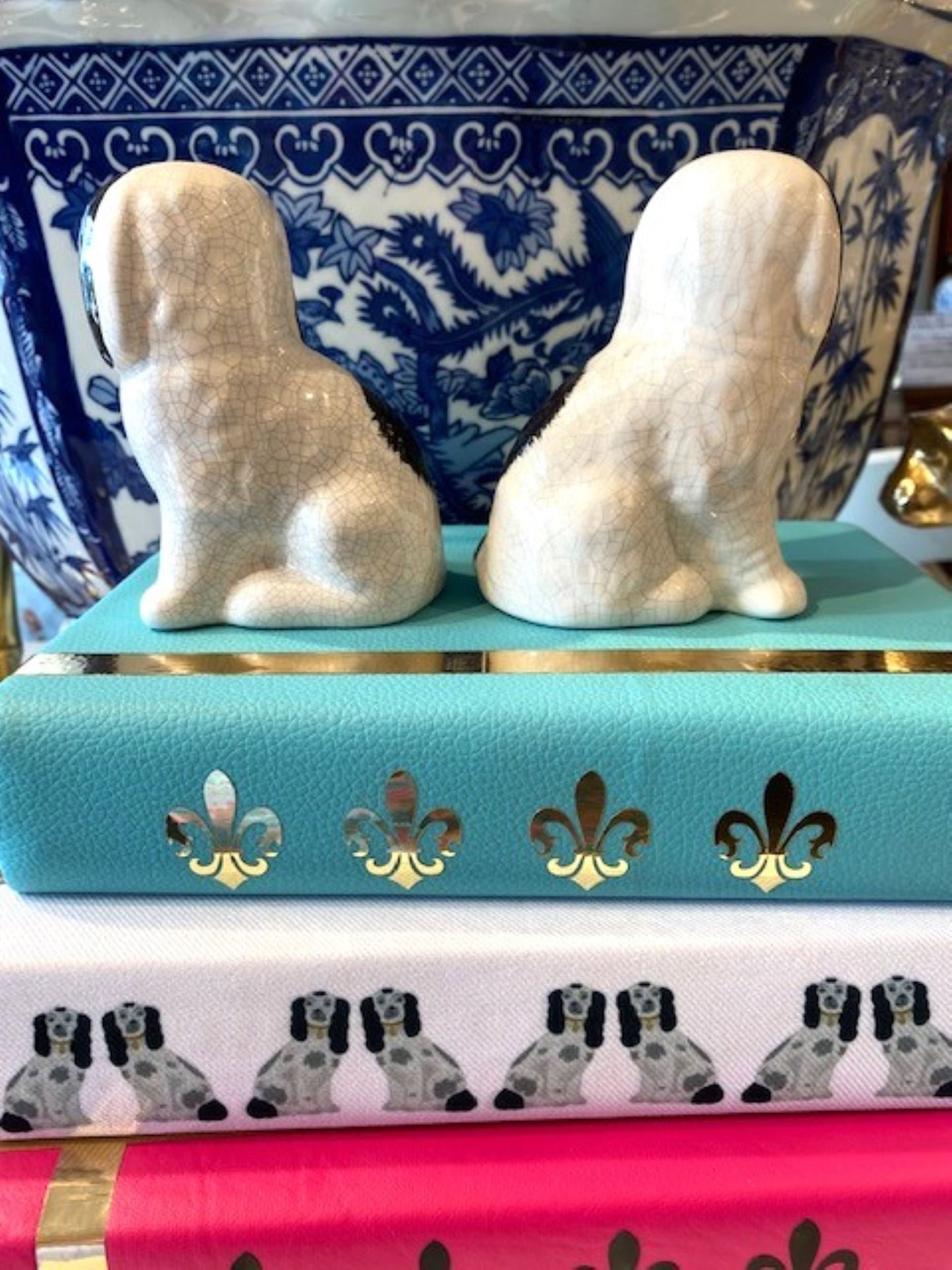 Vintage Staffordshire Dogs Black White