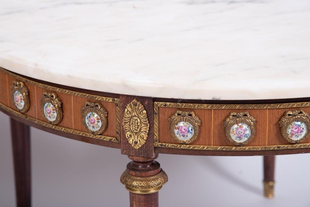 SOLD Antique Pair Louis XVI Style Circular Low / Coffee Tables