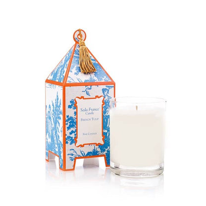 Seda French Tulip Classic Toile Pagoda Box Candle