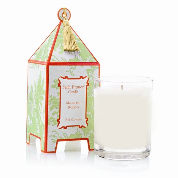 Seda Malaysian Bamboo Classic Toile Pagoda Box Candle