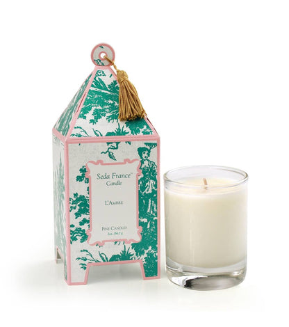 L'Ambre Classic Toile Mini Pagoda Box Candle