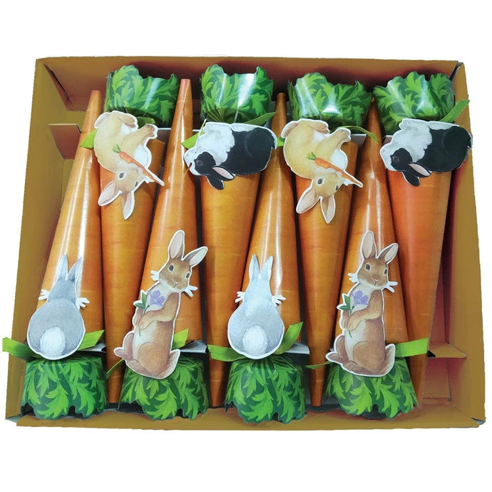 Bunnies and Carrots Cone Celebration Crackers - 8 Per Box