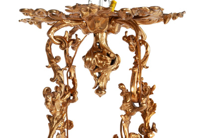 GILT BRONZE EIGHT-LIGHT CHANDELIER