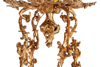 GILT BRONZE EIGHT-LIGHT CHANDELIER