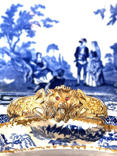 Victorian Gold Filled Lion Bangle