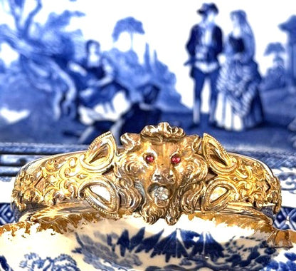 Victorian Gold Filled Lion Bangle