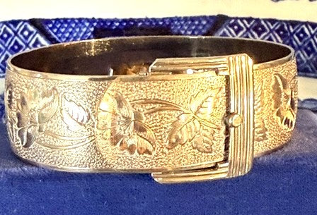 Antique  Gold Filled Belt Buckle  Bangle Bracelet