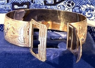Antique  Gold Filled Belt Buckle  Bangle Bracelet