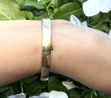 Vintage Gold Filled Leaf Bangle Bracelet