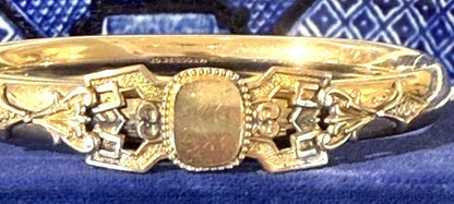 Antique 1907 Edwardian Austin & Stone Gold Filled Bangle Bracelet