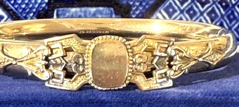 Antique 1907 Edwardian Austin & Stone Gold Filled Bangle Bracelet