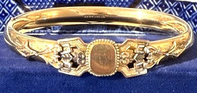 Antique 1907 Edwardian Austin & Stone Gold Filled Bangle Bracelet