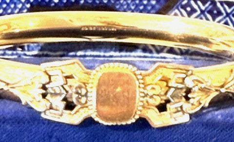 Antique 1907 Edwardian Austin & Stone Gold Filled Bangle Bracelet