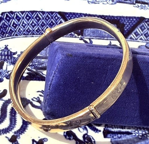 Vintage Gold Filled Leaf Bangle Bracelet