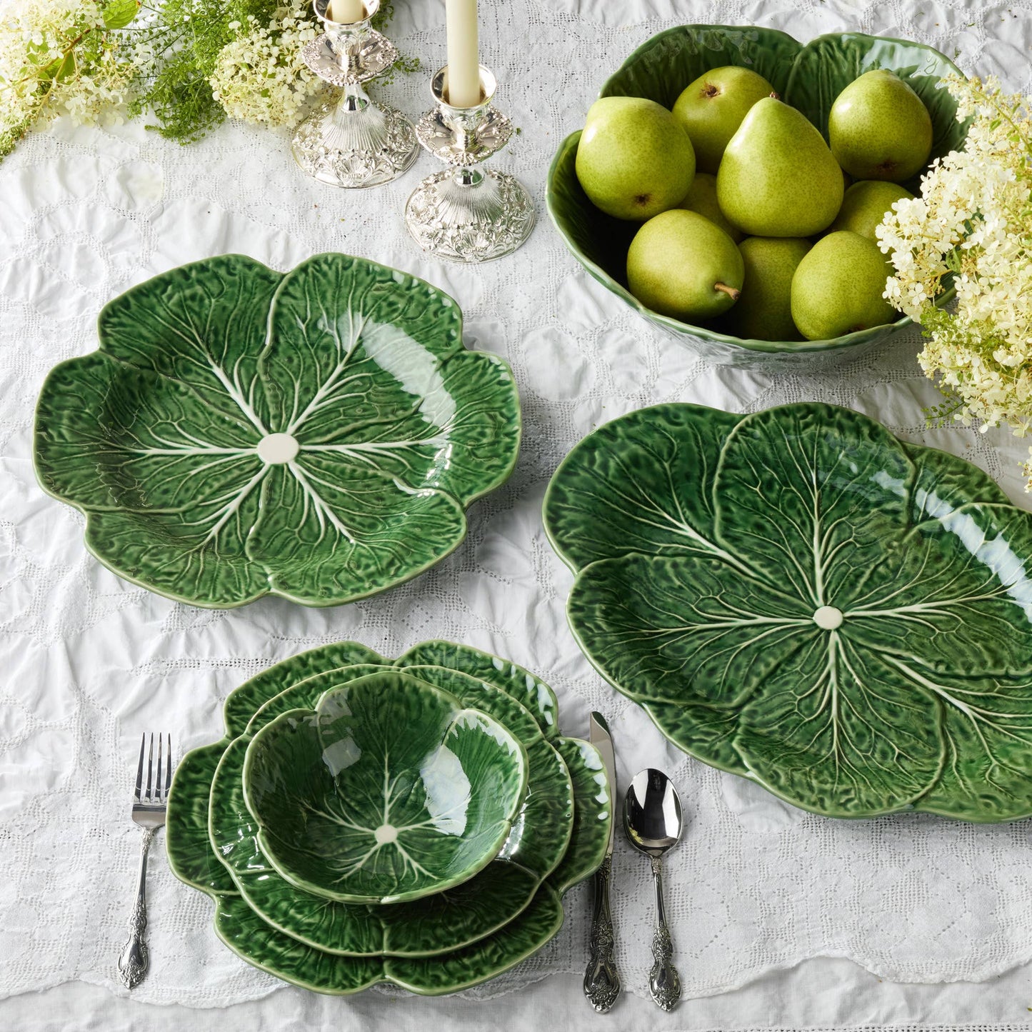 Le Jardin Cabbage 3-D Round Platter 13in