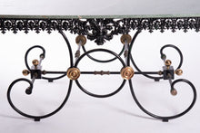 Gorgeous French Bakers Pastry Table Marble Top  Scrolling Iron Base
