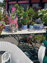 Rare  Henry Link Wicker Wimbledon Collection of 13 Pieces Beautiful Pastry Table Marble Top Iron Base with the Wimble Championship Emblem