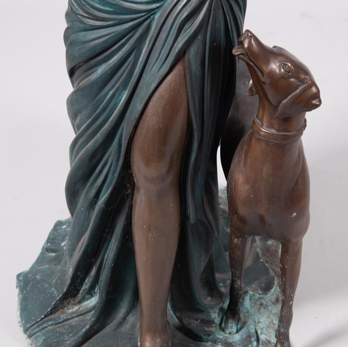 Beautiful Large Bronze Statue With Dog