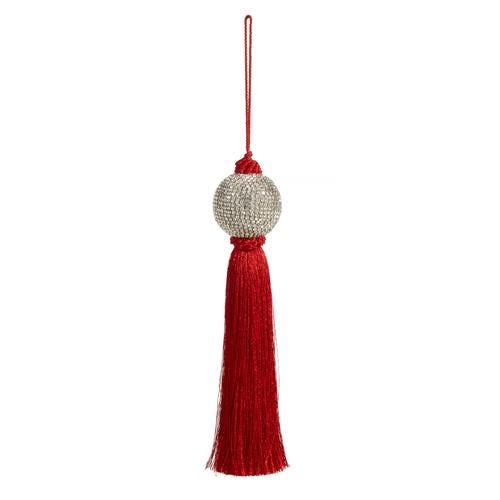 10" Christmas Red  Rhinestone  Tassel Ornament