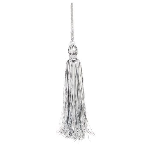 11" Silver Tinsel Tassel Ornament