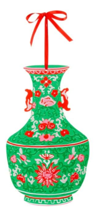 14.25" Chinoiserie Ginger Jar Ornament Door Hanger