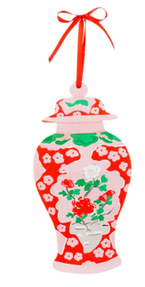 14.25" Chinoiserie Ginger Jar Ornament Door Hanger