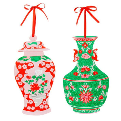 14.25" Chinoiserie Ginger Jar Ornament Door Hanger