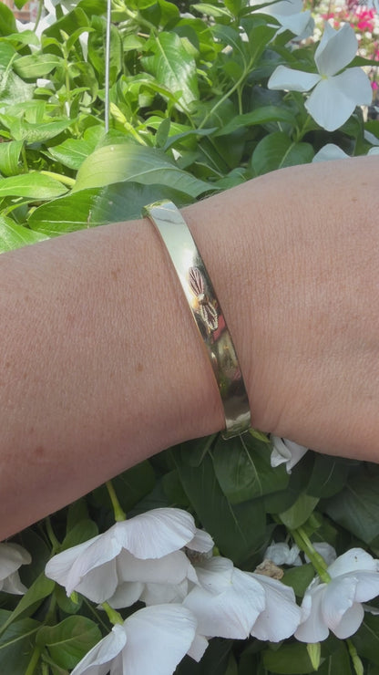 Vintage Gold Filled Leaf Bangle Bracelet