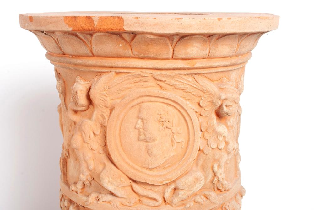 Terra Cotta Pedestals and Jardinieres