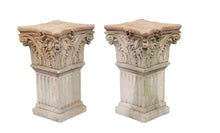 Classic Pair Of Corinthian Capital Column Pedestals