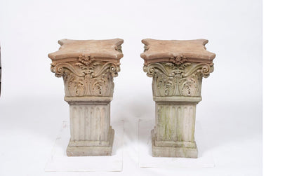 Classic Pair Of Corinthian Capital Column Pedestals