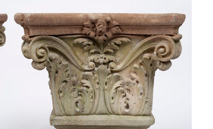 Classic Pair Of Corinthian Capital Column Pedestals