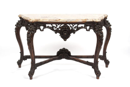 Antique Italian Walnut Console Table Stretcher