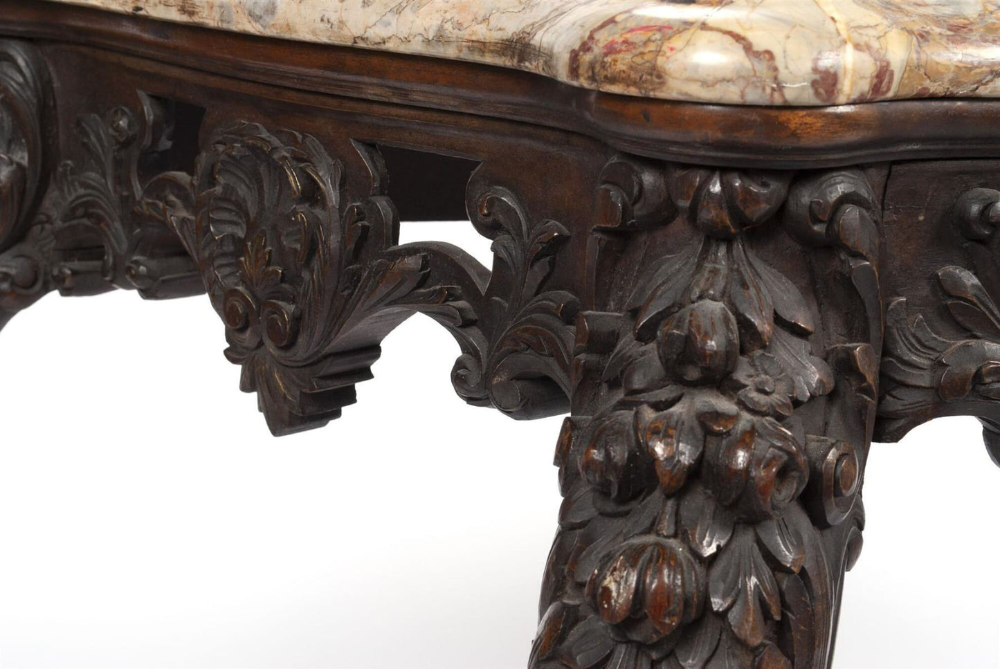 Antique Italian Walnut Console Table Stretcher